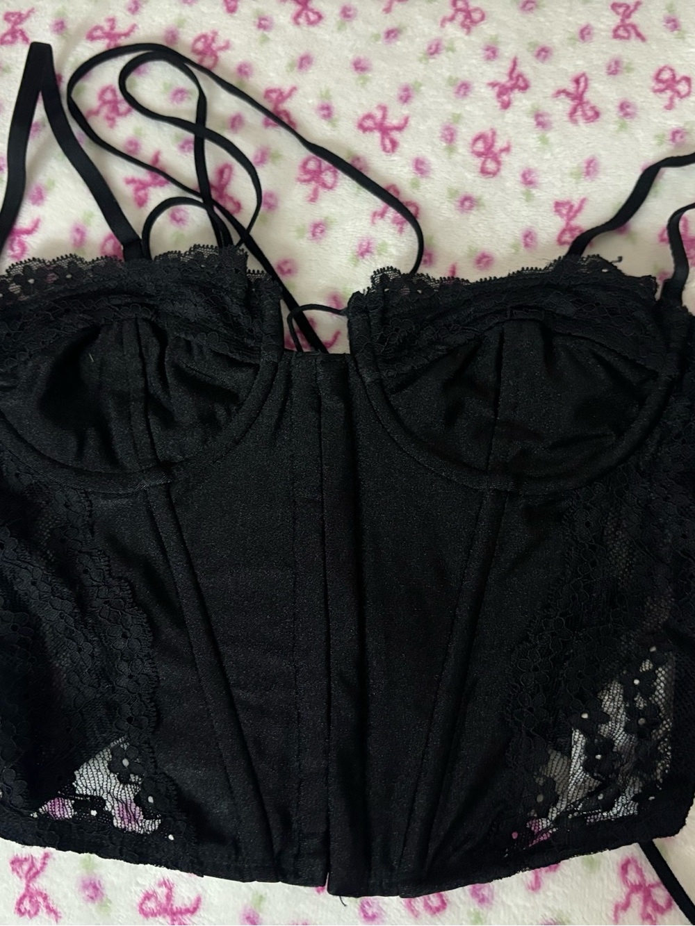 Edikted Black Lace Bustier Corset Top